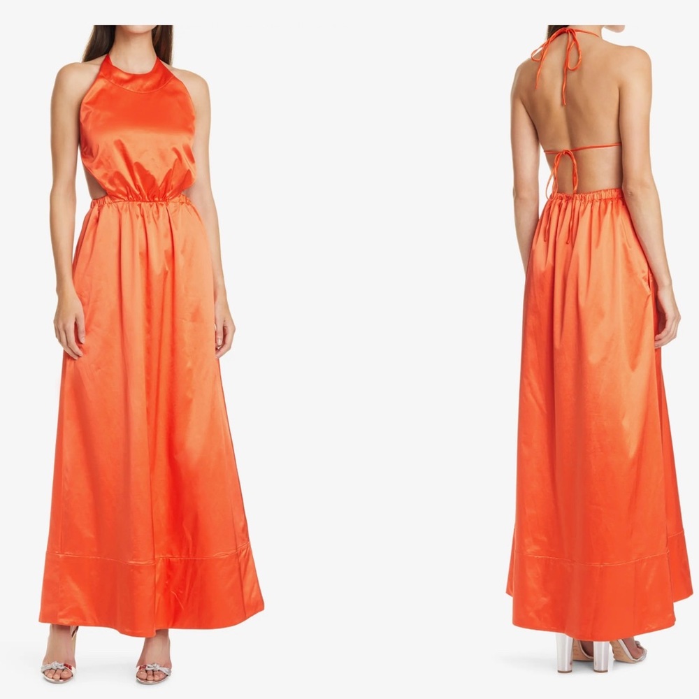STAUD Sidney Halter Dress